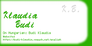 klaudia budi business card